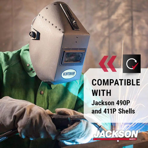 Solera ADF Cartridge For Welding Helmet Upgrade With Fixed Shade 3 And 11 Self Auto Darkening Filter in use with Jackson 490P shell