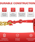 Two Pack Ratchet Chain Binders With G80 Chain, 1/4 Inch To 5/16 Inch Heavy Duty Tie Downs, 12 Feet Each, 3150 Lbs Secure Load Limit image