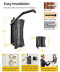 Easy installation guide for Fat Tire Bike Wall Mount Swivel Hanger Holds 4.5 Inch Wide Tires Up To 77 Lbs, showing wall types and setup process.
