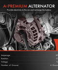 Replacement Alternator For Mazda Protege And Protege5 1999 2000 2003 12V 80A Clockwise 4 Groove Pulley on engine