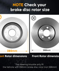 Comparison of 280mm and 288mm brake rotors highlighting compatibility with Rock Solid Front Left Steering Knuckle And Wheel Bearing Hub Assembly Replacement For Beetle Golf Jetta Driver Side Only Fits 280mm Rotor Models With Durable OE Style Build And Long Lasting Performance For 1998 2010 Beetle 1999 2006 Golf 1999 2005 Jetta