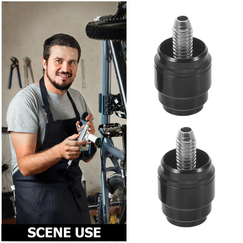 Bike Hydraulic Brake Hose Olive Connectors Kit Four Sets Aluminum Alloy in use by technician