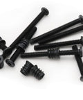Heavy Duty Threaded Insert Nuts And Barrel Bolt Assortment Kit For Wooden Furniture And Crib Assembly includes black carbon steel bolts.