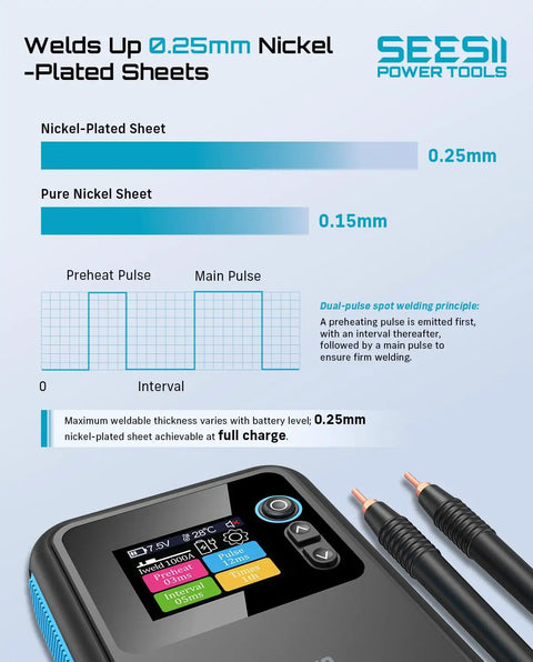 Battery Spot Welder Kit With 11000mAh Battery LCD Screen Upgraded 80 Gear Adjustable Portable Mini Welder welding guide