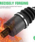 Tough Built Rear CV Axle Pair For Polaris RZR XP 1000 Turbo RS1 2016 To 2021 showing precise forging and durable rubber boot.