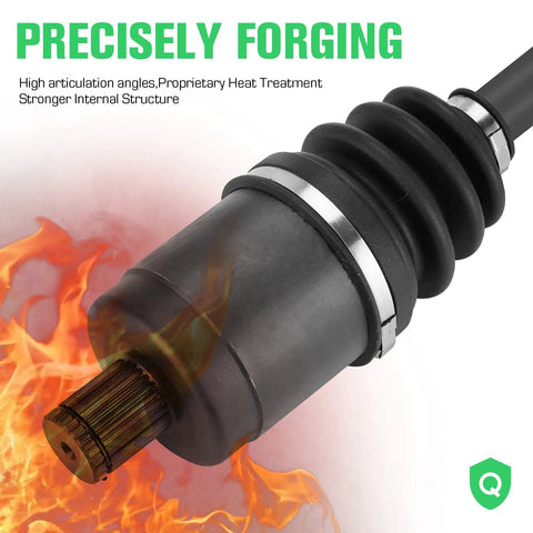 Tough Built Rear CV Axle Pair For Polaris RZR XP 1000 Turbo RS1 2016 To 2021 showing precise forging and durable rubber boot.