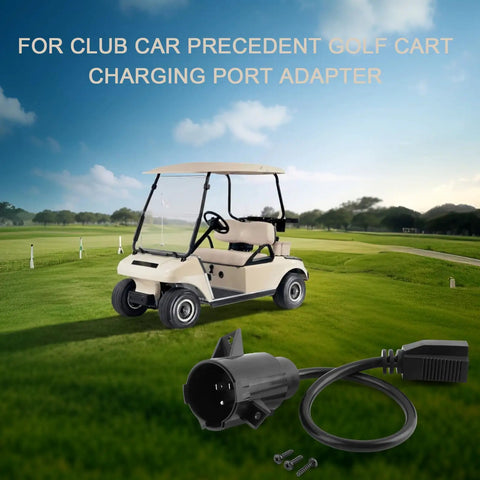 Charging Port Adapter Plug For Precedent Golf Cart Charger Replacement Parts, connector with golf cart on grass field