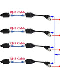Cat5 To BNC Video Balun Kit With Power For CCTV Cameras Passive Transceiver 2 Pairs Supports 720P 1080P 3MP 4MP 5MP 8MP HD CVI TVI AHD CVBS 960H No Fuss Plug And Play Ready To Install showing connection diagram with RJ45 cables and power supply