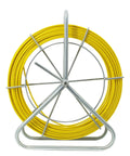 Pro Grade 4.5mm 250ft Duct Rodder Kit With Fiberglass Rod Cage Guide Ring And Brake System Front View