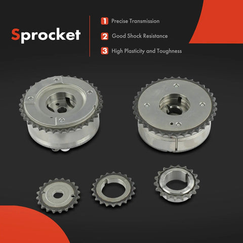 Sprockets from 12 Piece Engine Timing Chain Kit With Sprocket Tensioner And Guide For Toyota Corolla 2009 2019 Matrix