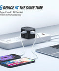 All In One Universal Travel Adapter With USB C And Four USB A Ports Worldwide Power Adapter For Over 200 Countries Not A Voltage Converter charging devices