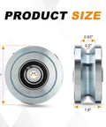Heavy Duty 4 Inch V Groove Gate Wheels 3000 Lbs Load Capacity Solid Steel Sliding Pivot Caster dimensions 4 inch wide and thickness details
