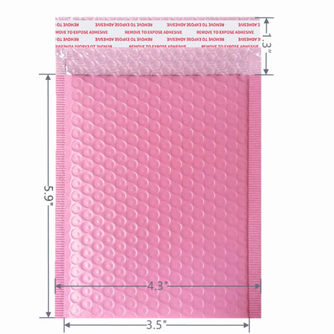 3.5 By 5.9 Inch Bubble Mailers 12 Pack Thick Poly Padded Envelopes Self Seal Opaque Pink Shipping Bags For Ecommerce Online Shops
