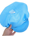 Top Shelf Anti Static Work Cap Set Slick Blue Protective Hats For Cleanrooms Industrial Workshops Factory Floors, lightweight mesh cap, hand-held view.