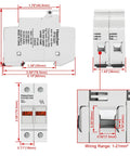 Built Different RT18 32A Cylindrical Fuse Holder Base For 10X38Mm Cartridge Fuses Quick Din Rail Mount Heavy Duty Electrical Socket Connector CE Approved Gray dimensions and features diagram