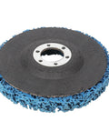 Five Piece Poly Strip Abrasive Disc Set For Angle Grinder Rust And Paint Removal, Blue Nylon Cleaning Wheel, 22mm Arbor