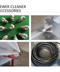 Heavy Duty Industrial Sewer Jetter Machine With High Pressure Pipe Cleaning System accessories including nozzles and hose