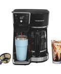 Two Way Programmable Drip Coffee Maker For Hot And Iced Brews With Single Serve Option Glass Carafe Auto Pause And Pour AquaFlow