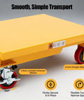 Heavy Duty Hydraulic Scissor Lift Table Cart With 500 Pound Capacity, Adjustable Height Platform, yellow with lockable wheels