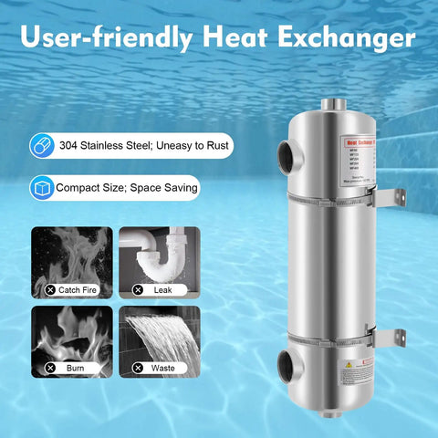304 stainless steel Pool Heat Exchanger 200 KBtu Per Hour for solar heating and hydraulic heating with same side port.