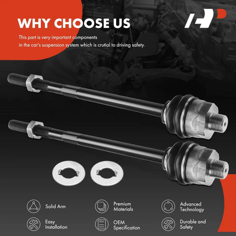 Front Inner Tie Rod End For Chevy GMC Cadillac Trucks And SUVs Bolt On Direct Replacement Fits Silverado Avalanche Suburban Tahoe Yukon Escalade And More 1999 2010 Replace Worn Steering Linkage For A Smooth Ride., steel front inner tie rod ends with lock nuts for GM suspension repair