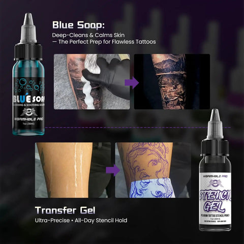 Wireless Rotary Tattoo Starter Kit For Beginners With Dual 1800mAh Batteries, Includes Inks, Practice Skins, Cartridges, Needles