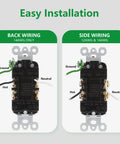 Heavy Duty Tamper Resistant Decorator Outlet Combo Kit Featuring Kid Proof Shutters Two Gang Screwless Wall Plate Set wiring diagram for easy installation.