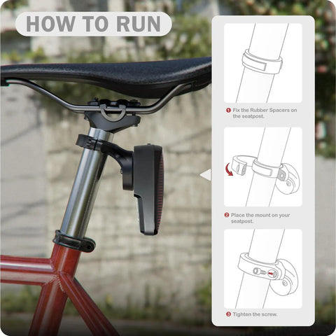 Quarter Turn Seat Post Mount For Wahoo TRACKR Radar Fits 27.2mm 30.9mm 31.6mm Bars Keeps Your Tail Light On Road Bikes Instruction