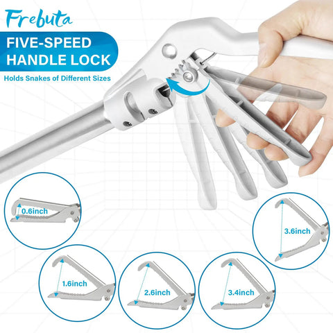 69 Inch Pro Grade Snake Grabber Tool With Long Handle For Safe Rattlesnake Catching And No Bite Distance, Wide Jaw, Stainless Steel Tube, Non Slip Sponge Grip, Heavy Duty Reptile Tongs For Outdoor Use