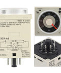 Eight Pin Time Relay For Industrial Automation With 1.2S To 300H Delay, showing control knob and pin configuration