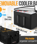 Trunk Organizer With Cooler For SUV And Car, Collapsible Multi Compartment Storage Box With Non Slip Bottom And Straps, Durable 1680D Oxford Cloth