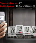 Digital Hygrometer Indoor Thermometer With Humidity And Temperature Readings And Comfort Indicator Face Icons For Dry Comfort Wet Boss Level Accuracy Sensor Simple Home Climate Monitor For Humidifier And Dehumidifier Control, silver LCD