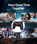 Wireless PS4 Controller For PS4 Pro Slim And Windows PC With 3.5mm Audio Jack Touch Pad Six Axis Motion shown with gamers