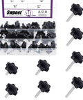 Premium M6 Hex Star Thumb Screw Assortment Kit with 40 pieces, featuring black star knobs and zinc screws for quick release use.