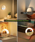 Rechargeable Battery Night Light With Motion Sensor, LED Warm White Stick-On Magnetic for Stairs, Closet, Cabinet use