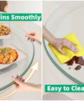 26.7 Inch Tempered Glass Lazy Susan For Tabletop Heavy Duty Rotating Serving Tray Spinning Food Server For Dining Table
