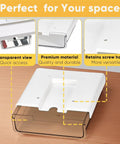 Super Sleek 2 Pack Under Desk Pull Out Storage Drawers Clear Acrylic Drawer Slides showing transparent view and premium material.