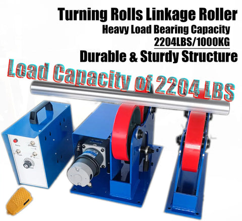 Pipe Welding Rotator For Tanks And Pipes, 2204 Lb Turning Rolls With Linkage, 110V control box and footswitch