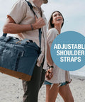Pacifica Collapsible Cooler Bag Medium Portable Insulated Cooler For Travel And Beach Days On The Go Foldable And Leakproof Soft Carry Cooler For Picnics Road Trips And Outdoor Adventures Holds Up To 30 Cans with adjustable shoulder straps.
