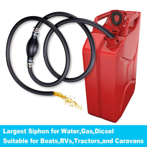 Five Sixteenth Inch Eight Millimeter Fuel Line Assembly Six Feet Marine Fuel Hose With Primer Bulb And Steel Hose Clamps For Outboard Boat Motor RVs Tractors Caravans Universal Primer Hand Pump Bulb With Tube