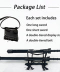 2 Pack Beefy High Strength Polypropylene Practice Swords With Sheath Display Stand And Belt Ancient Style Training Blades