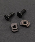 Rock Solid M4 Mlok T Nuts And Screws Bulk Pack Including Twenty Four Heat Treated Steel Fasteners And Allen Key For Optics Handguards Tactical Gear Install, featuring black screws and nuts.