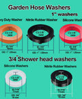 1 inch and 3/4 inch washers in silicone and nitrile rubber from 158 Piece Faucet Washer Kit And Garden Hose Gasket Set For Outdoor Faucets And Hoses