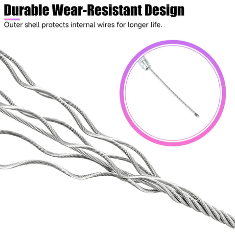 Close-up of durable wear-resistant Go Kart Throttle Cable Kit Heavy Duty 84 Inch Replacement For Predator 196cc 212cc 224cc.