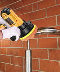 Variable Speed Buffer Polisher Kit With Removable Handle For Cars, Furniture, Floors, And Stones used on metal pipe