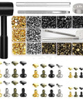 480 Piece Snap Button Fastener Kit For Leather Clothing And Crafts With Stainless Steel Caps Posts Screws And Installer Tools Pro Grade Easy Press Set For Bags Hats Belts DIY Repair, snap tool and assorted colors