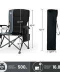 Oversized Folding Camping Chair With High Back Support 500 Lbs Capacity Extra Wide Seat Heavy Duty Steel Frame Built For Outdoors