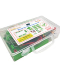 Electricity And Magnetism Lab Kit For Classroom Learning Hands On Circuit Building Set For Teachers And Junior High And Senior High School Students Upgraded Edition in clear plastic storage case.