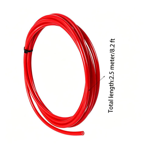 2500mm Hydraulic Brake Hose Kit for Bicycle With 2mm ID and 5mm OD Includes Brass Olives and Connecting Inserts Red