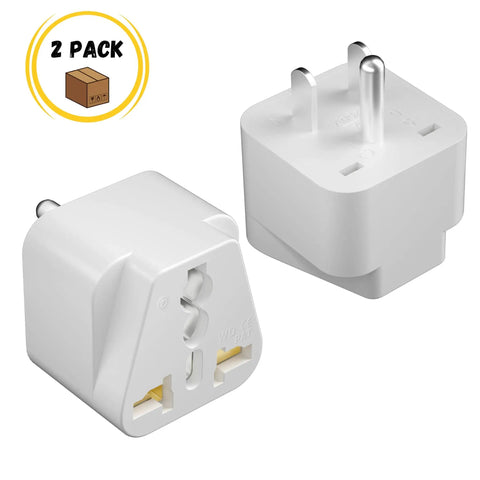 2 Pack Universal Travel Plug Adapter Converts EU UK AU Asia Plugs To US Outlet Ultra Compact And Lightweight No Brainer